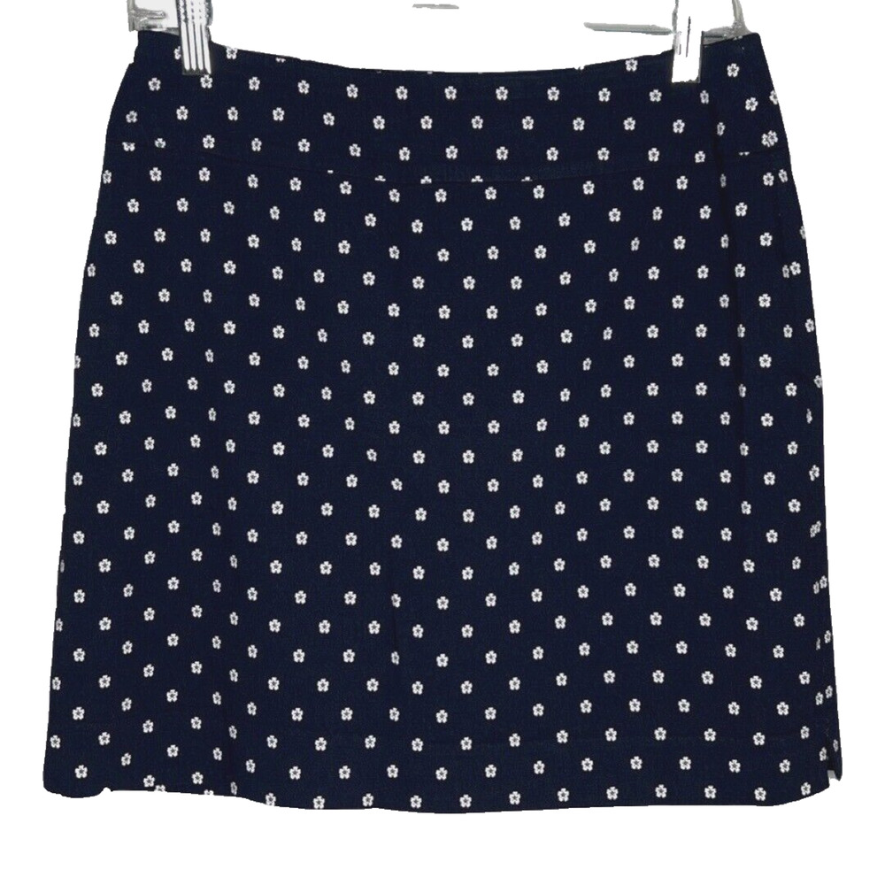 Charter Club Skort Womens 6 Navy Blue White Floral Flower Skirt Casual‎ Preppy